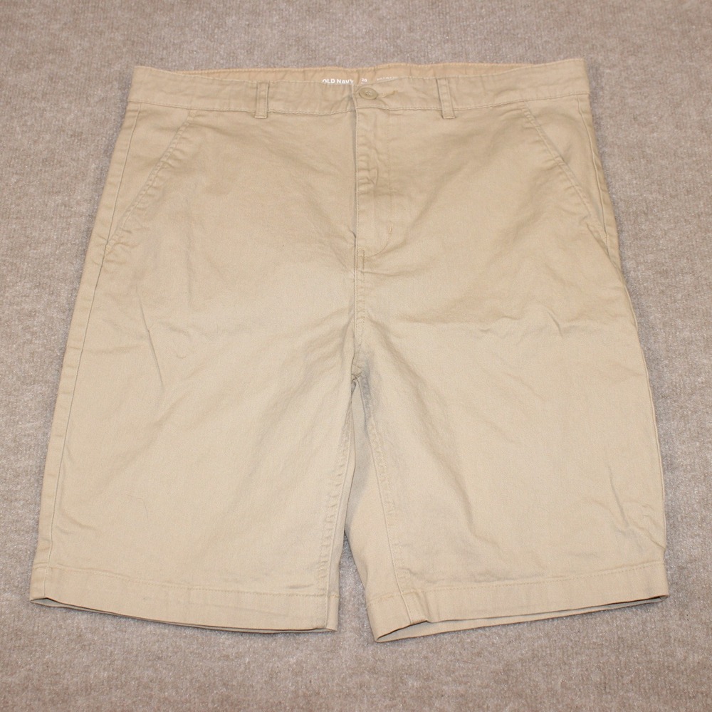 Old Navy Boys 20 Plus Khaki Chino Shorts Built-In Flex Tan Flat Front Chinos